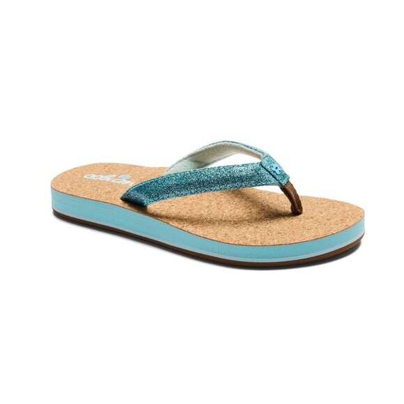 Cobian Girls Lil' Capri Glittered strap sandal Cork Sole Sandal - Blue - Picture 4 of 5